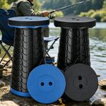 Collapsible Round Folding Stool Blue, Portable Lightweight Seat for Festival UK