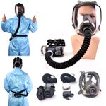 Full Face Gas Mask Flow Respirator Electric Supplied Air Fed Flow System Device