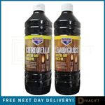 BARTOLINE CITRONELLA LEMONGRASS OUTDOOR LANTERN TORCH OIL 1L REPEL INSECTS NEW