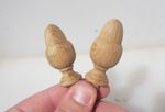 Wooden Furniture Finials Top Ends Old Turned Wood Acorn Finial 2"H - £5pair