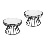 2Pcs Black Ceramic Elevated Cat Dog Bowls with Sturdy Iron Rack for Daily Use