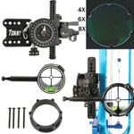 Compound Bow 1Pin Sight 4x 6x 8x Lens Micro Adjustable Pointer Adaptor Scope 