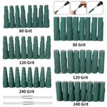 50PC Sanding Cartridge Spiral Roll Polish Kit 1/8" Shank Mandrel 80/120/240 Grit