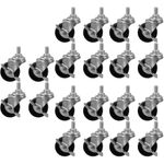 20Pcs Easy Install Reusable Black PP Metal Replacement Wheels for Furniture Cart