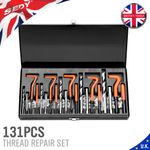131Pc Thread Repair Kit HSS Drill Helicoil Metric Set Heli Coil Tap Insert Case