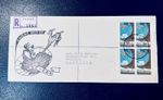 SOUTH AFRICA FDC REGISTERED COVER ANTARCTIC 1960 SANAE POSTMARK BLOCK OF 4 STAMP