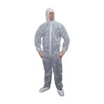 Disposable White Overalls Hooded Paper Boiler Suit Painters Spray Workwear UK