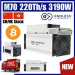 Whatsminer M70 220Th/s 3190W – BTC/BSV/BCH Miner – AC 220V~240V | Endless Mining