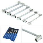 6PC FLEXI FLEXIBLE DUAL HEAD DOUBLE ENDED SOCKET SPANNERS WRENCHES SET 8mm-19mm