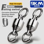 Heavy Duty Ball Bearing Fishing Swivel with Solid Ring Sea Fishing Lot 20/50Pack