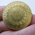 France 1909, a circulating 100-franc coin bearing the image of a prominent angel