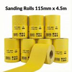 Sandpaper Sanding Rolls Abrasive 40,60,80,100,120,150,180 Grit 115mm x 4.5M ROLL