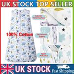 Lictin Baby Sleeping Bag 1.0 Tog Adjustable Length,18-36M,100% Cotton Breathable