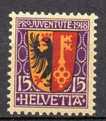 Switzerland 144 Ex Pro Juventute 1918, Original Gum with Fold Track