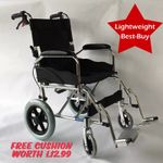 Ultra Lightweight Folding ALUMINIUM Travel Wheelchair, NOW UKCA Certified