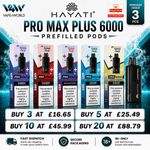 Hayati Pro Max Plus 6000 Prefilled Pods Only 6k Puffs 20mg - Free Fast Dispatch