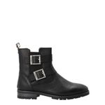 BARBOUR Womens Marina Ankle Boots Leather Black Two Silver Buckles UK 4 RRP 140