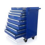374 US PRO BLUE TOOLS AFFORDABLE STEEL CHEST TOOL BOX ROLLER CABINET 7 DRAWERS