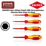 Knipex VDE Insulated Hex Allen Key Screwdriver Choose Size 2, 2.5, 3, 4, 5 & 6mm