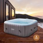 AREBOS Whirlpool In- & Outdoor 185 x 185 cm LED-Display Quadrat