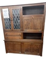 Lovely Burr oak dresser, circa 1970. in nice condition 155cm wide 185cm tall