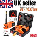 3in1Electric Car Jack 5 Ton 12V Hydraulic Car Jack with Tire Inflator Pump & LED