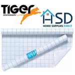 Tiger Clear Sticky Back Plastic Book Cover Film Adhesive Roll Protector 33cm x1m
