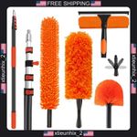 Telescoping Duster Cleaning Kit with Extension Pole and Multiple Heads