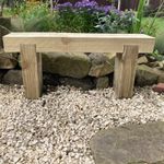 2 Seater Wooden Rustic Garden Bench Sleeper Seat Outdoor Patio Furniture