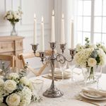 Black 5 Arm Metal Candle Holder Stand Vintage Candelabra Centrepiece Home Decor