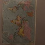 Antique Colourful Political World Sheet Map, Vintage Style, Unframed