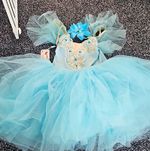 IWEMEK Girls Ballet Tutu Costume Dress, Light Blue, 9-10 Years Costume
