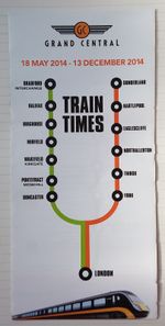 GRAND CENTRAL TIMETABLE North East & West Riding-London May 2014 Trains Railways