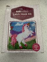 Hobbycraft Knit & Stitch Latch Hook Kit 30x30cm 12x12 Inch Approx. Unicorn 