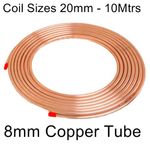 8mm Microbore Copper Tube Pipe GAS/WATER/DIY/OIL *20mm-10 Metres Available* NEW