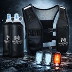 Hydration Running Vest For Men &Women Reflective ,adjustable Two Soft Flasks +3