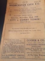 Worcester City v Corby T 1958/59 Reasonable Condition