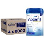 4 x 800g Aptamil Advanced 1 First Infant Baby Milk Powder From Birth Formula