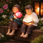 Solar LED Garden Ornaments Grandparents Gran Grandad Outdoor Light Up Figures