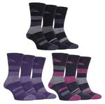 Storm Bloc - 3 Pack Ladies Striped Anti Blister Cotton Summer Walking Boot Socks