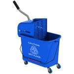20L Mop Bucket with Wringer on Wheels Cleaning Bucket Red Black Blue