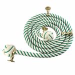 Natural Cotton Green Wormed Bannister Rope c/w 4 Brass Fittings