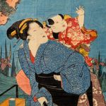 Utagawa Toyokuni III Woodblock Print Evening Coolness Late Edo