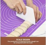 Reusable Rolling Pin Mat with Measurement Scale & Guides-Purple Non-Stick Baking