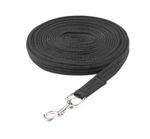BLACK LUNGE LINE Shires Cushion Web Padded 8 Metre Lunge Line with Hand Loop