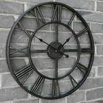 Large Outdoor Garden Wall Clock Big Roman Numerals Giant Open Face Metal 40CM