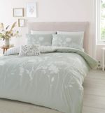 Catherine Lansfield Meadow Floral Duvet Cover Double Bed Quilt Bedding Set Green