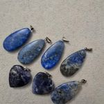 5 x Lapis Lazuli Pendants and 2 Sodalite Pendants   Vintage Gemstones