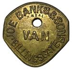 JOE BANKS & SONS VAN BILLINGSGATE MARKET BRASS TOKEN / CHECK 178 #G89