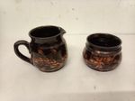 Vintage Whatstandwell Studio Pottery Bowl & Jug in Brown (DEB39)